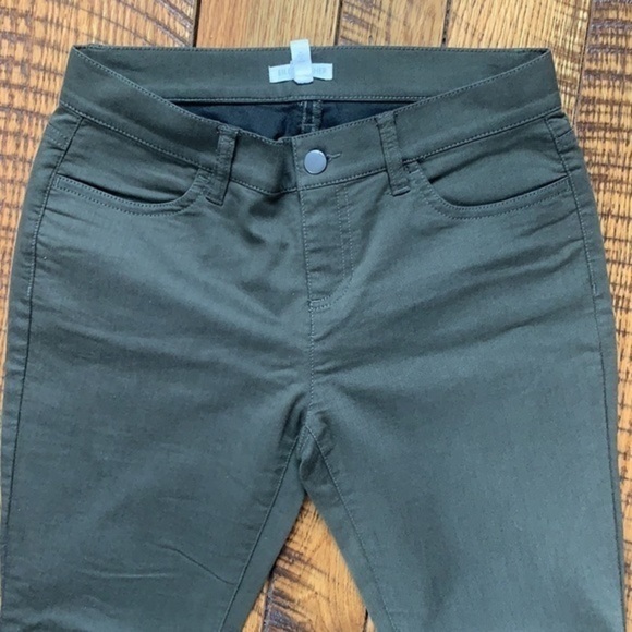 Eileen Fisher pant olive green cotton poly Lycra five pocket jean pant in Sz 6P - Picture 5 of 8